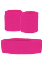 Kinder Zweetbandjes Set Roze Hoofdband Polsbandjes Sporten T, Ophalen of Verzenden, Nieuw, Carnaval, Accessoires