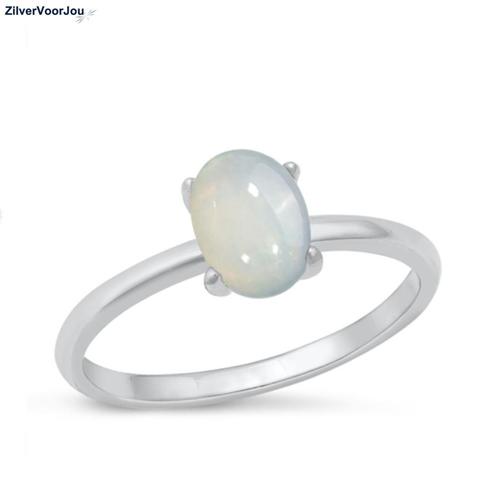 Zilveren witte opaal ring, Sieraden, Tassen en Uiterlijk, Ringen, Verzenden