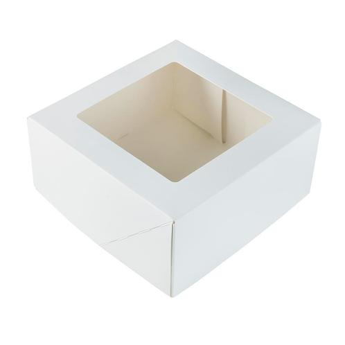 Taartdoos met venster 19x19x9cm. Wit 3st, Hobby en Vrije tijd, Taarten en Cupcakes maken, Nieuw, Verzenden