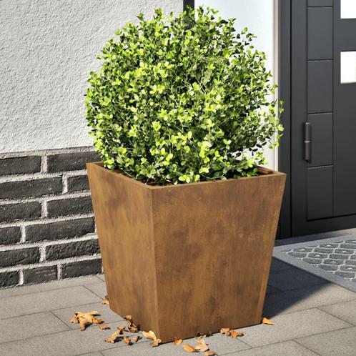 vidaXL Plantenbakken 2 st 40x40x40 cm weervast staal, Tuin en Terras, Bloembakken en Plantenbakken, Nieuw, Metaal, Verzenden