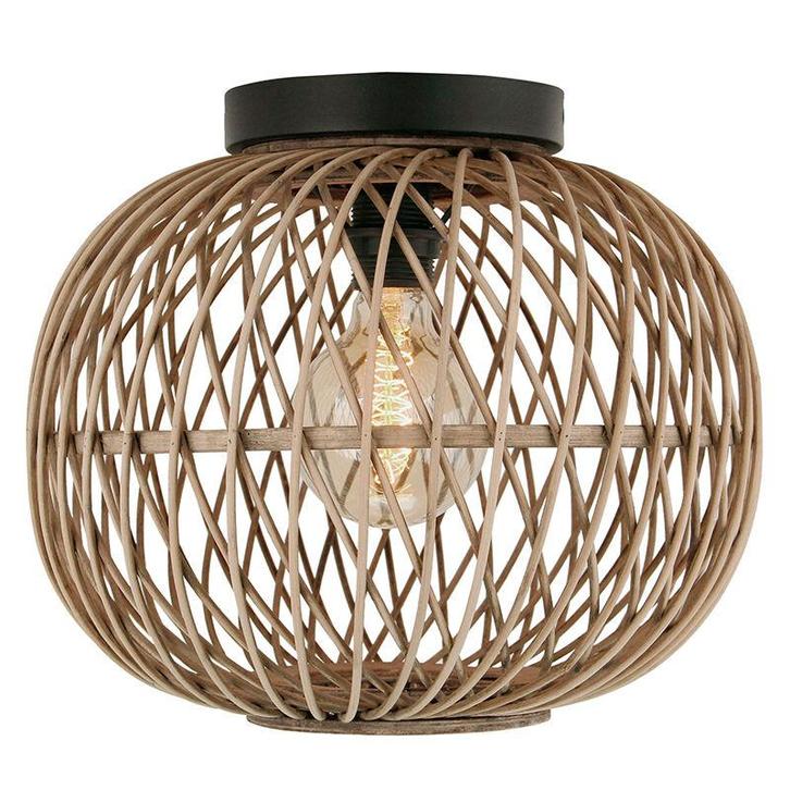 Rotan plafondlamp bruin, Alja, Huis en Inrichting, Lampen | Plafondlampen, Nieuw, Overige materialen, Ophalen of Verzenden