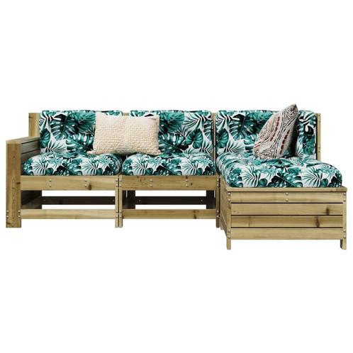 vidaXL 4-delige Loungeset geïmpregneerd grenenhout, Tuin en Terras, Tuinsets en Loungesets, Loungeset, Nieuw, Verzenden