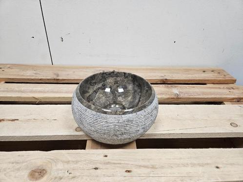 Waskom fontein Loutro Rocky T Rond 20 x 12 cm Marmer Taupe, Huis en Inrichting, Badkamer | Badkamermeubels, Nieuw, Ophalen of Verzenden