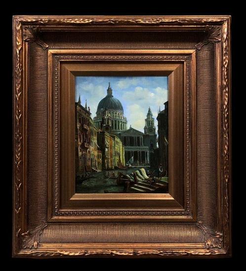 École Européene (XX) - Capriccio: St Pauls and a Venetian, Antiek en Kunst, Kunst | Schilderijen | Klassiek