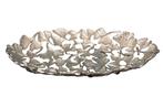 Decoratieve kom GINKGO LEAFS 40cm zilver handgemaakt metaal, Huis en Inrichting, Woonaccessoires | Vazen, Nieuw, Ophalen of Verzenden