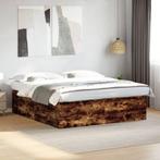 vidaXL Bedframe bewerkt hout gerookt eikenkleurig 180x200 cm, Huis en Inrichting, Slaapkamer | Bedden, Eenpersoons, Bruin, Verzenden