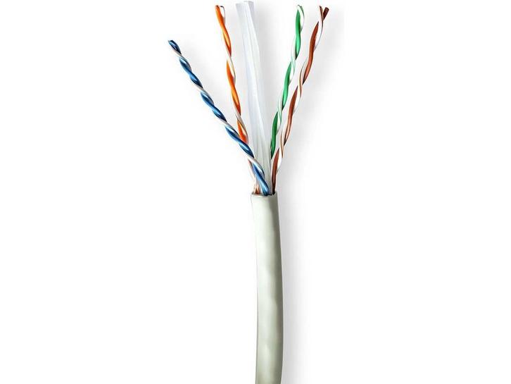 Nedis - Netwerk Kabel Rol - CAT6a - 305 m - U/UTP - Grijs, Doe-het-zelf en Verbouw, Elektra en Kabels, Zo goed als nieuw, Verzenden