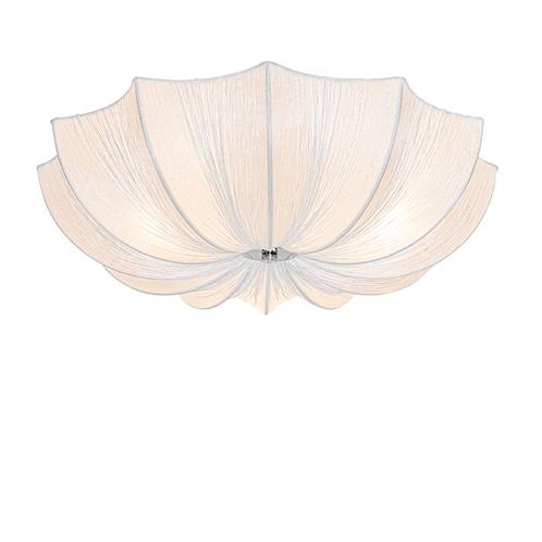 Japandi plafondlamp wit zijden 52cm 3-lichts - Plu, Huis en Inrichting, Lampen | Plafondlampen, Nieuw, Overige materialen