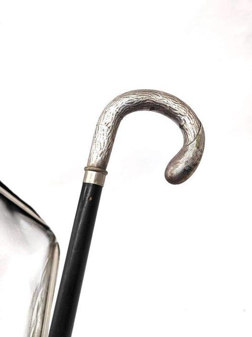 Bastone da passeggio con manico a forma di pomolo uncino in, Antiek en Kunst, Antiek | Goud en Zilver