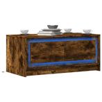 vidaXL Salontafel met LED-verlichting bewerkt hout gerookt, Huis en Inrichting, Tafels | Salontafels, Verzenden, Nieuw, Overige houtsoorten