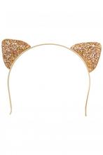 Diadeem Kattenoortjes Glittergoud, Ophalen of Verzenden, Nieuw