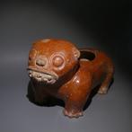 Chorrera, Terracotta Jaguar-schip. 31 cm L. GEPUBLICEERD.