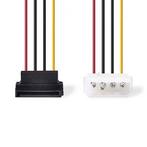 Molex naar S-ATA stroomkabel (Koper, 0.15 meter), Computers en Software, Pc- en Netwerkkabels, Verzenden, Nieuw