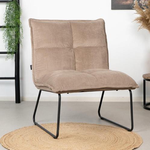 40% Korting: Velvet fauteuil Malaga taupe, Huis en Inrichting, Fauteuils, Zo goed als nieuw, Stof, Ophalen