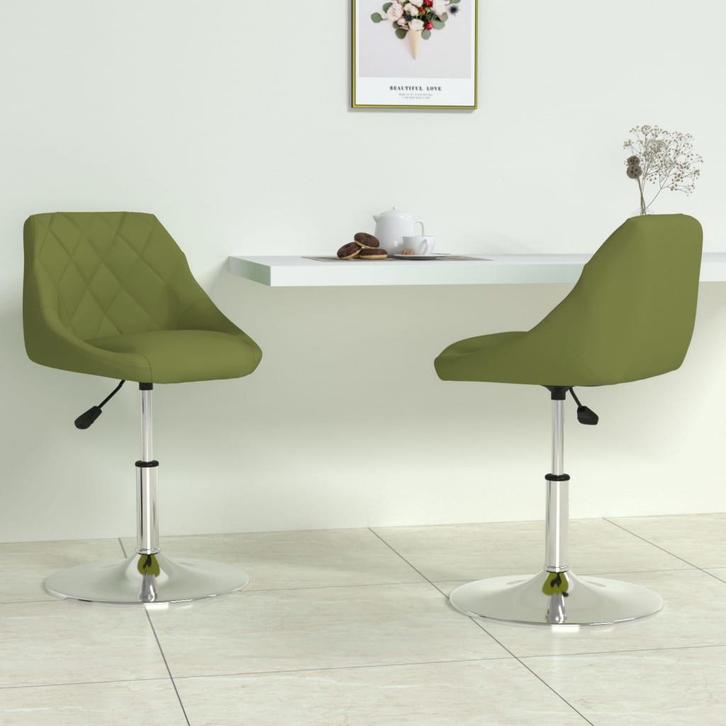 vidaXL Eetkamerstoelen draaibaar 2 st fluweel lichtgroen, Huis en Inrichting, Stoelen, Nieuw, Verzenden