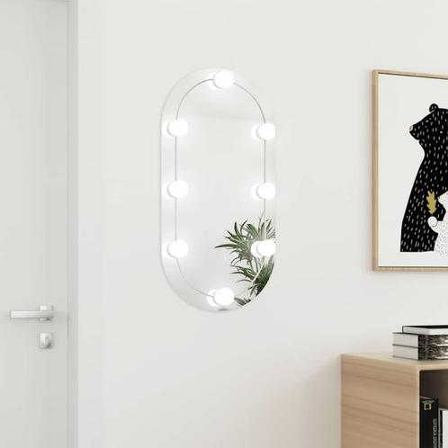 vidaXL Spiegel met LED-verlichting ovaal 80x40 cm glas, Huis en Inrichting, Woonaccessoires | Spiegels, Nieuw, Verzenden