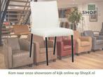 Leren eetkamerstoel Basic - Hermes Bianco (gebroken wit) -, Huis en Inrichting, Stoelen, Wit, Nieuw, Leer, Ophalen of Verzenden
