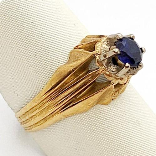 Ring - 18 karaat Geel goud Synthetische edelsteen, Sieraden, Tassen en Uiterlijk, Ringen