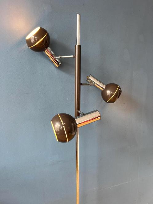 Brown Wilko Triple Eyeball Space Age Floor Lamp, Huis en Inrichting, Lampen | Vloerlampen, Nieuw, Ophalen of Verzenden
