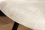 Draaibare Retro Stoel AVIGNON beige chenille zwarte metalen, Huis en Inrichting, Ophalen of Verzenden, Nieuw