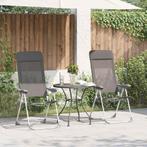 vidaXL Campingstoelen 4 st inklapbaar aluminium grijs, Caravans en Kamperen, Kampeermeubelen, Verzenden, Nieuw