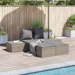 vidaXL Ligbed 2-persoons met kussens poly rattan grijs, Tuin en Terras, Verzenden, Nieuw