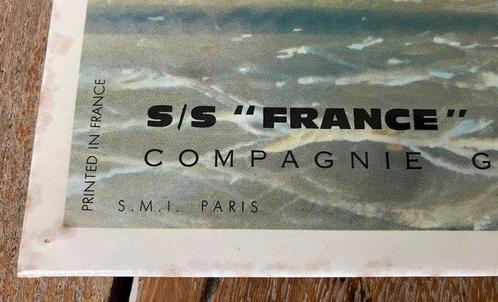Marin-Marie 1950 - Reclamebord - S/S France Compagnie, Antiek en Kunst, Antiek | Wandborden en Tegels