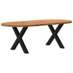vidaXL Eettafel 220x100x74 cm ovaal massief eikenhout, Verzenden, Nieuw