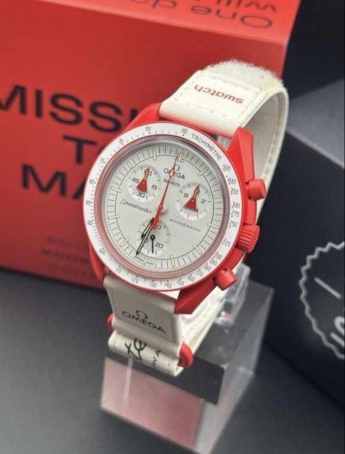 Omega x Swatch - MoonSwatch - Mission to Mars - Zonder, Sieraden, Tassen en Uiterlijk, Horloges | Heren