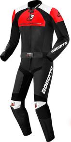Bogotto Losail Black White Red 2PC Leather Motorcycle Suit, Nieuw met kaartje, Bogotto, Heren, Combipak
