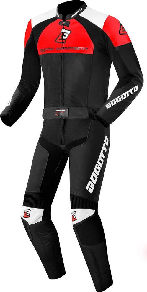 Bogotto Losail Black White Red 2PC Leather Motorcycle Suit, Motoren, Kleding | Motorkleding, Heren, Nieuw met kaartje, Combipak