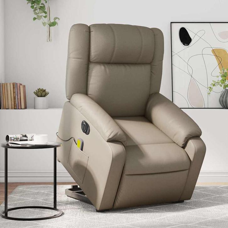 vidaXL Sta-op-massagestoel elektrisch kunstleer, Huis en Inrichting, Fauteuils, Nieuw, Verzenden