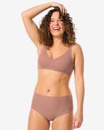 HEMA Damesstring hoge taille micro rib lichtbruin, Kleding | Dames, Verzenden