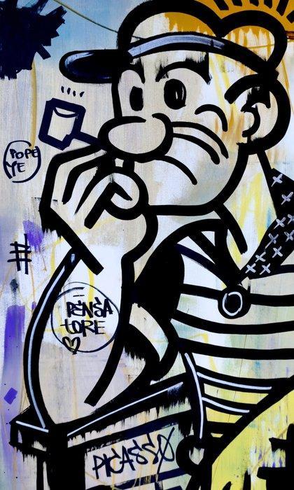LACRISS (1990) - The Popeye + Thinker + XL, Antiek en Kunst, Kunst | Schilderijen | Modern