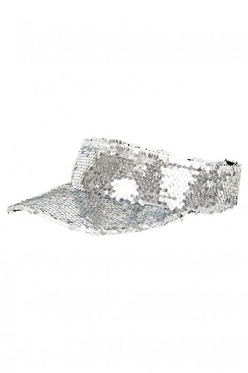 Zonneklep Zilver Sequin Gekleurde Pet met Zilveren Paillette, Kleding | Heren, Hoeden en Petten, Nieuw, Ophalen of Verzenden