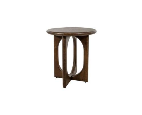 Salontafel Zodiac rond mangohout Ø50 cm - Walnoot, Huis en Inrichting, Tafels | Salontafels, Nieuw, Ophalen of Verzenden