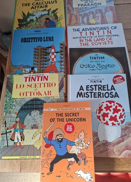Tintin - 8 Tintin en langues (2 Portugais, 2 Italiens, 4, Boeken, Stripboeken