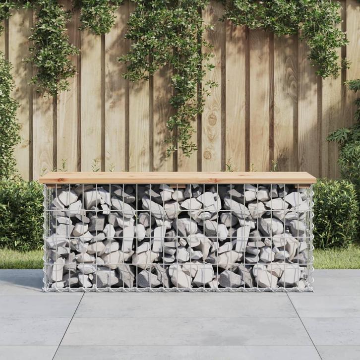 vidaXL Tuinbank schanskorfontwerp 103x31,5x42 cm massief, Tuin en Terras, Tuinbanken, Nieuw, Verzenden