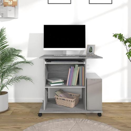 vidaXL Computerbureau 80x50x75 cm bewerkt hout grijs sonoma, Huis en Inrichting, Bureaus, Nieuw, Verzenden