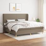 vidaXL Boxspring met matras stof taupe 200x200 cm, Verzenden, Overige maten, 200 cm, Stof