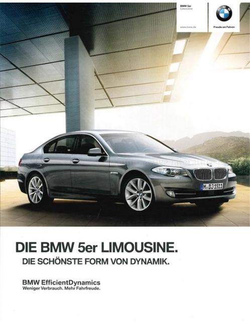 2011 BMW 5 SERIE SEDAN BROCHURE DUITS, Boeken, Auto's | Folders en Tijdschriften, BMW