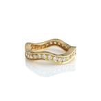 Cartier - Ring - Wave - 18 karaat Geel goud - Diamant -, Nieuw