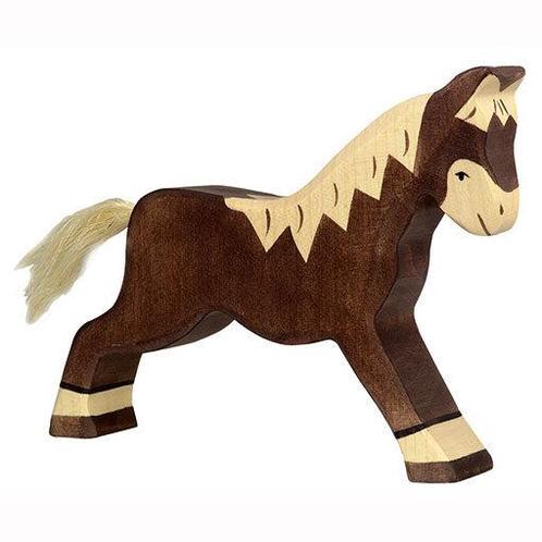 Holztiger - Houten Dieren - Paard donkerbruin 16 cm, Kinderen en Baby's, Speelgoed | Overig