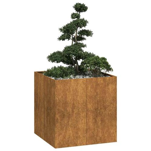 vidaXL Plantenbak roestig 80x80x80 cm weervast staal, Tuin en Terras, Bloembakken en Plantenbakken, Nieuw, Metaal, Verzenden