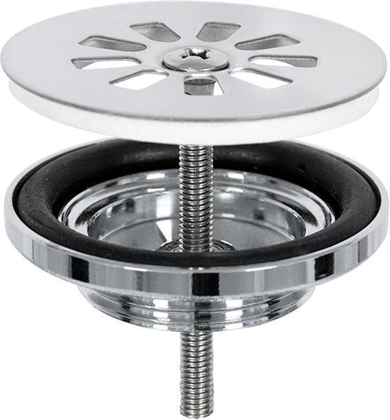 Differnz Afvoerplug Chroom – Afvoerstop voor Wastafel – Ø 64, Doe-het-zelf en Verbouw, Sanitair, Verzenden