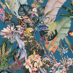 Profhome 381764-GU Dieren patroon behang jungle mat blauw, Verzenden