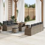 vidaXL 10-delige Tuinbankenset met kussens poly rattan, Verzenden, Nieuw, Rotan
