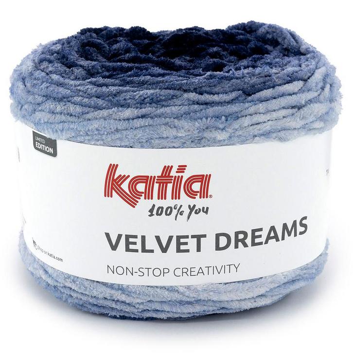 Katia Velvet Dreams - 103 Donkerblauw - Chenille Garencake, Hobby en Vrije tijd, Breien en Haken, Ophalen of Verzenden
