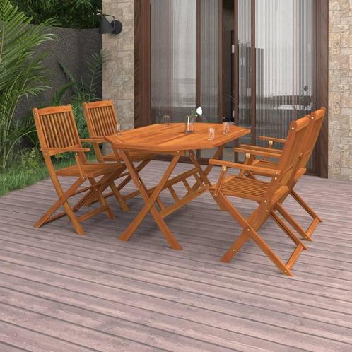 vidaXL 5-delige Tuinset massief acaciahout, Tuin en Terras, Tuinsets en Loungesets, Tuinset, Nieuw, 4 zitplaatsen, Hardhout, Verzenden
