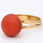 Ring - 18 karaat Geel goud - Bloedkoraal, Nieuw